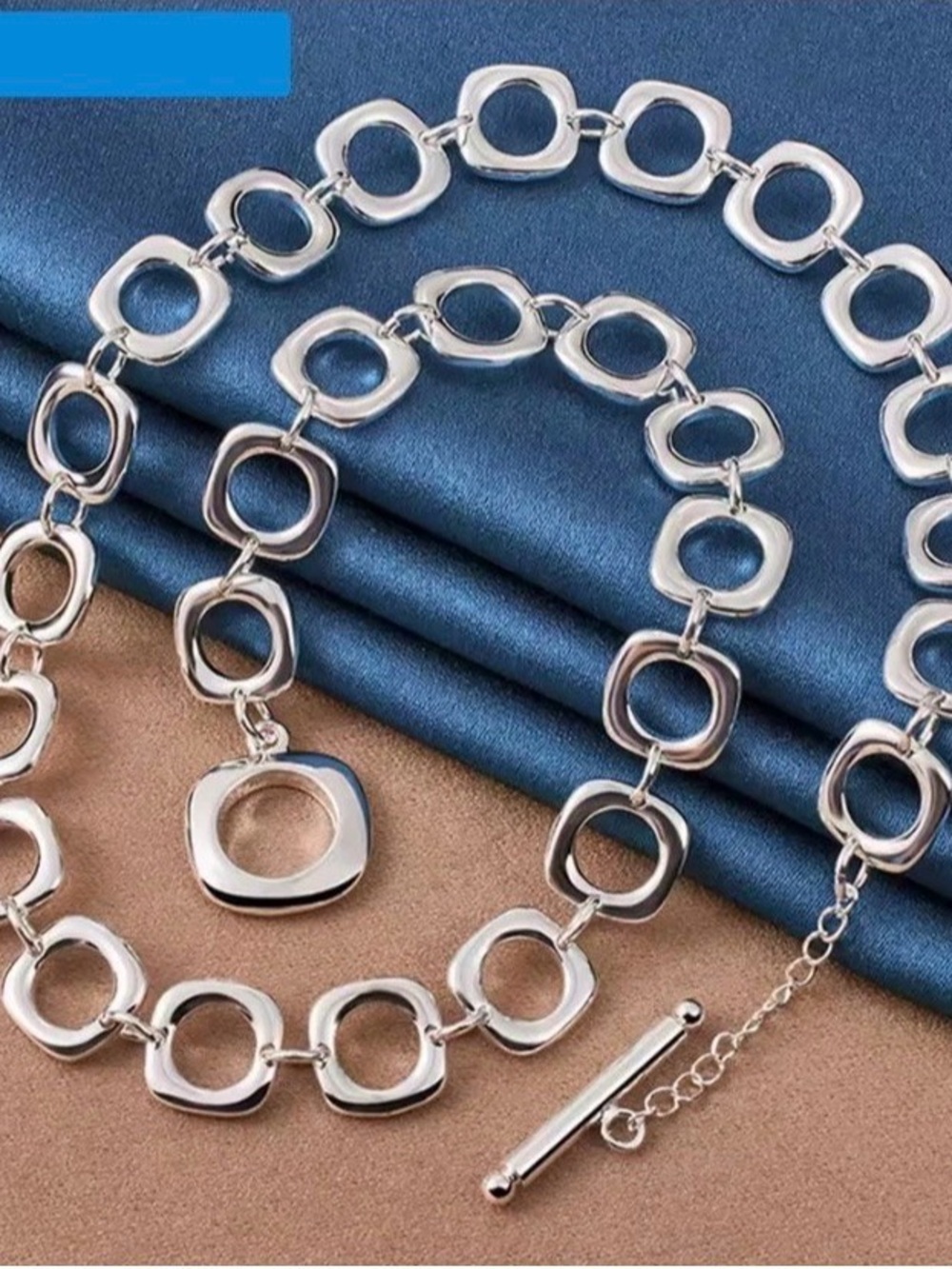 Square Link Chain Necklace 925
Sterling Silver